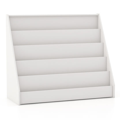 5-Tier Kids Bookshelf, Deep Compartments, Stable Baby Book Case, White Kids Storage at Gallery Canada
