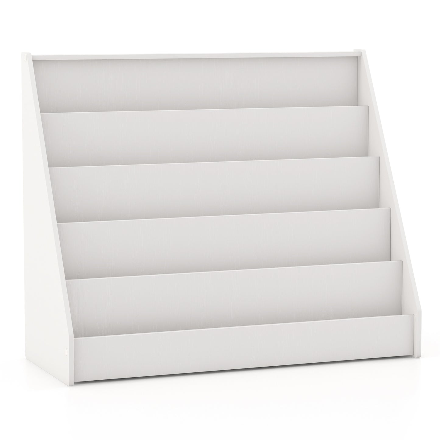 5-Tier Kids Bookshelf, Deep Compartments, Stable Baby Book Case, White Kids Storage White at Gallery Canada