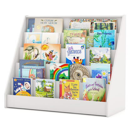 5-Tier Kids Bookshelf, Deep Compartments, Stable Baby Book Case, White Kids Storage at Gallery Canada