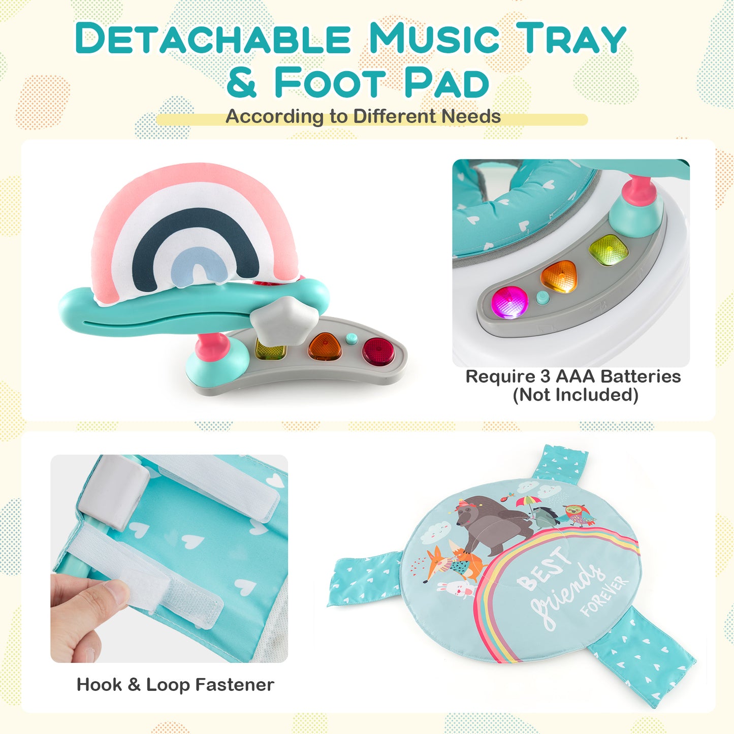 Baby Activity Center, Height Adjustable Bouncing Saucer, Blue Baby Gyms & Playmats at Gallery Canada