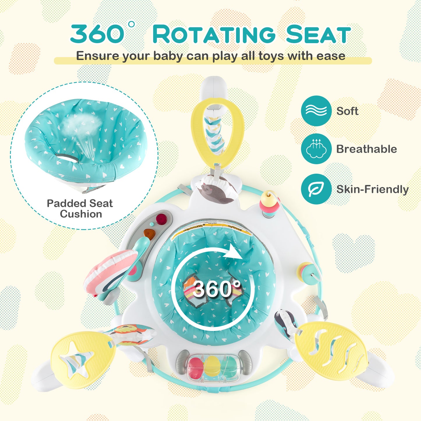 Baby Activity Center, Height Adjustable Bouncing Saucer, Blue Baby Gyms & Playmats at Gallery Canada