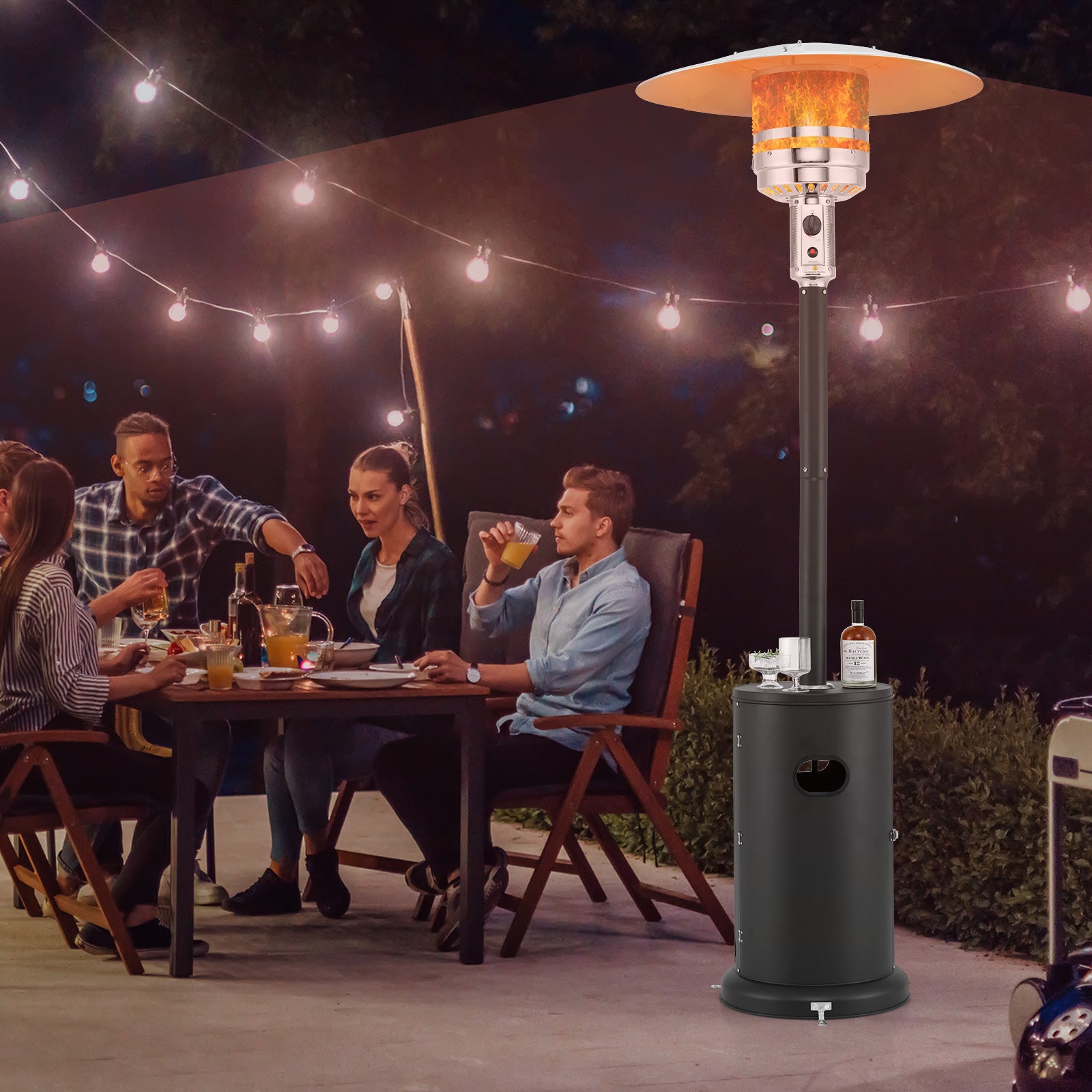 50000 BTU Propane Patio Heater, Round Table Design, Black Patio Heaters at Gallery Canada