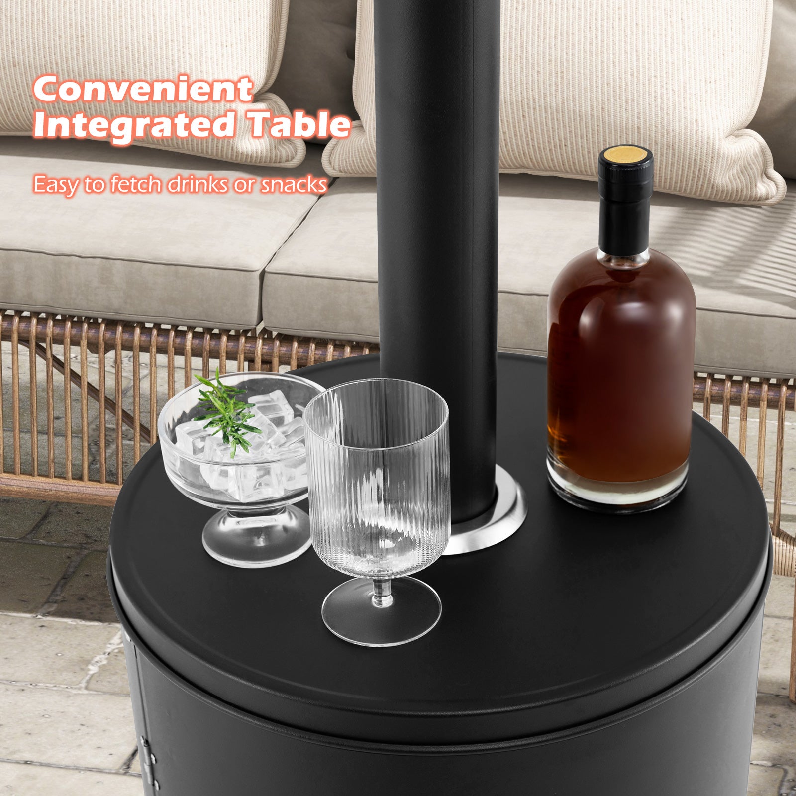 50000 BTU Propane Patio Heater, Round Table Design, Black Patio Heaters at Gallery Canada