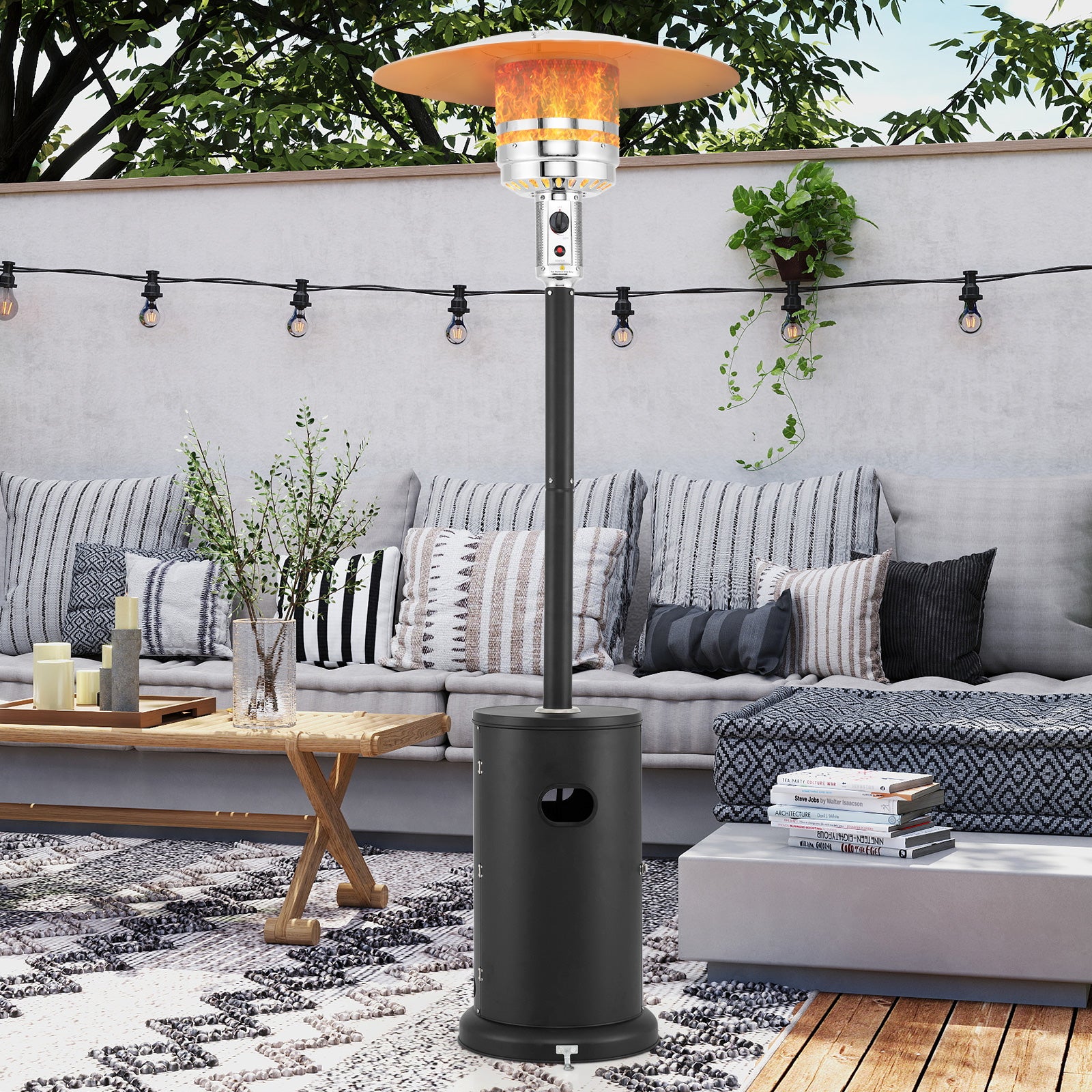50000 BTU Propane Patio Heater, Round Table Design, Black Patio Heaters at Gallery Canada