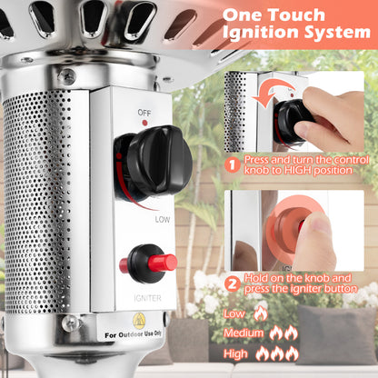 50000 BTU Propane Patio Heater, Round Table Design, Black Patio Heaters at Gallery Canada