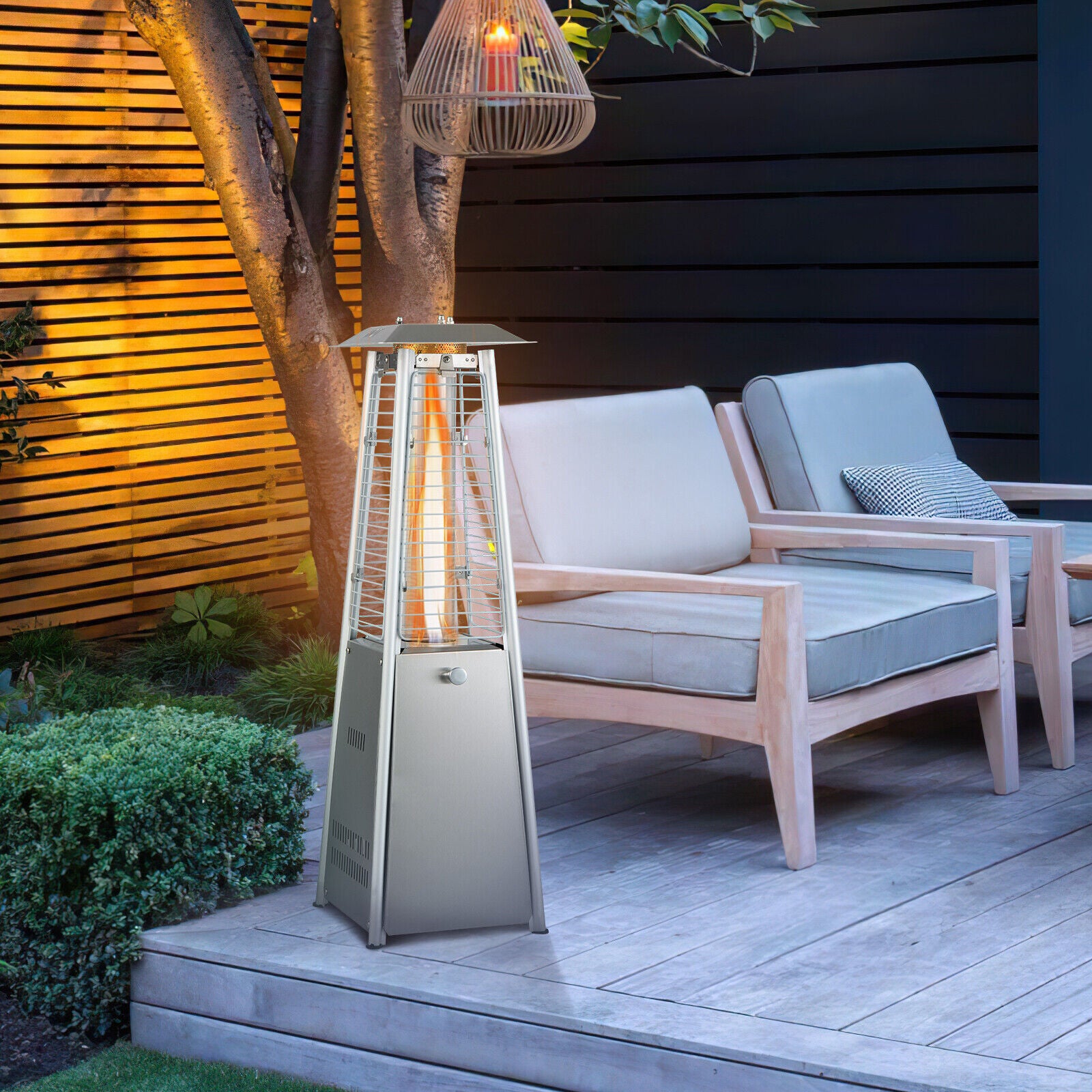 Portable Tabletop Patio Heater, 10000 BTU, Glass Tube, Silver Patio Heaters at Gallery Canada