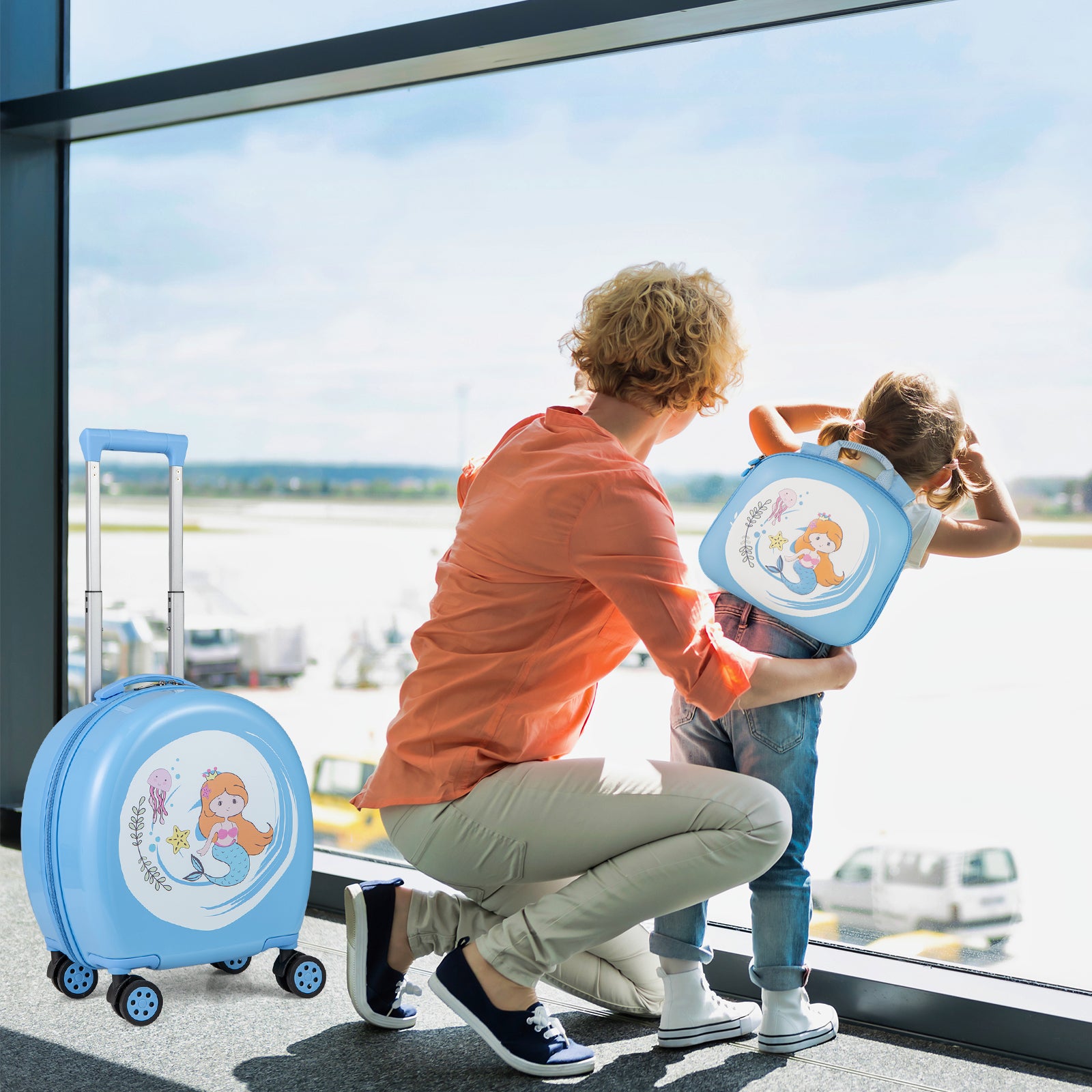 Kids Luggage Set, 14 Inches Hardside Spinner, 10 Inches Backpack, Blue Kids Luggage at Gallery Canada