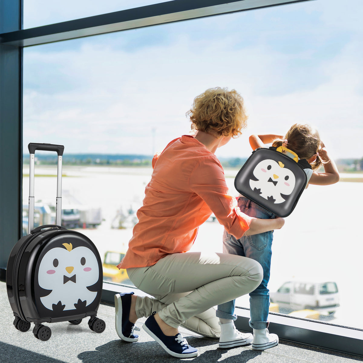 Kids Luggage Set, 14 Inches Hardside Spinner, 10 Inches Backpack, Black Kids Luggage at Gallery Canada