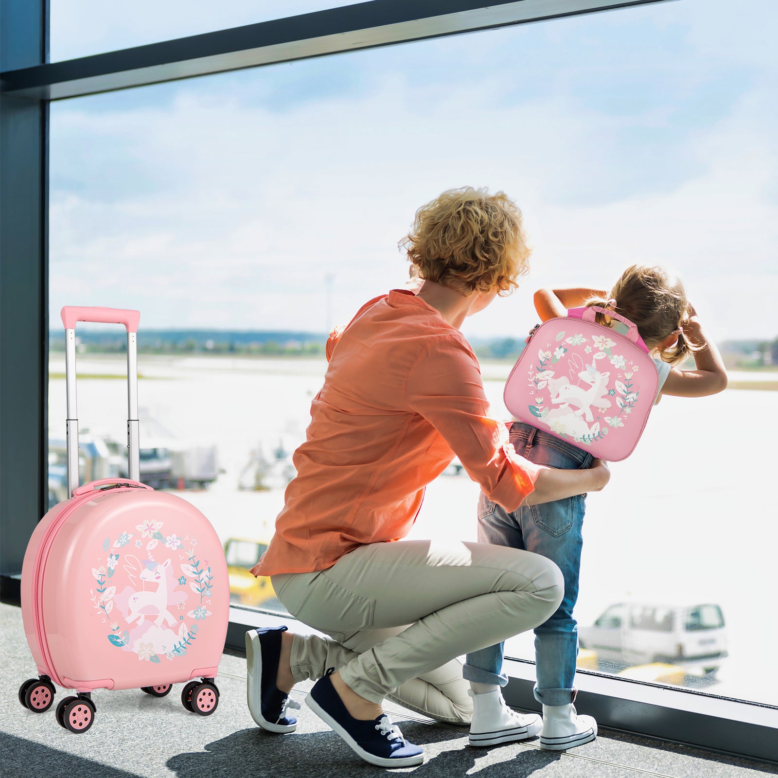 Kids Luggage Set, 14 Inches Hardside Spinner, 10 Inches Backpack, Pink Kids Luggage at Gallery Canada