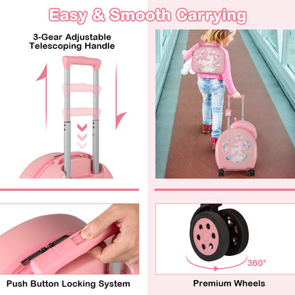 Kids Luggage Set, 14 Inches Hardside Spinner, 10 Inches Backpack, Pink Kids Luggage at Gallery Canada