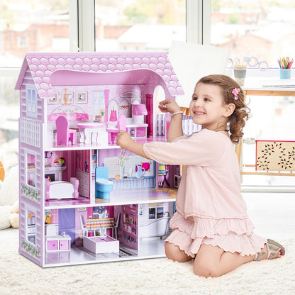 28 Inch Dollhouse With Furniture, Pink Play Tents & Playhouse at Gallery Canada
