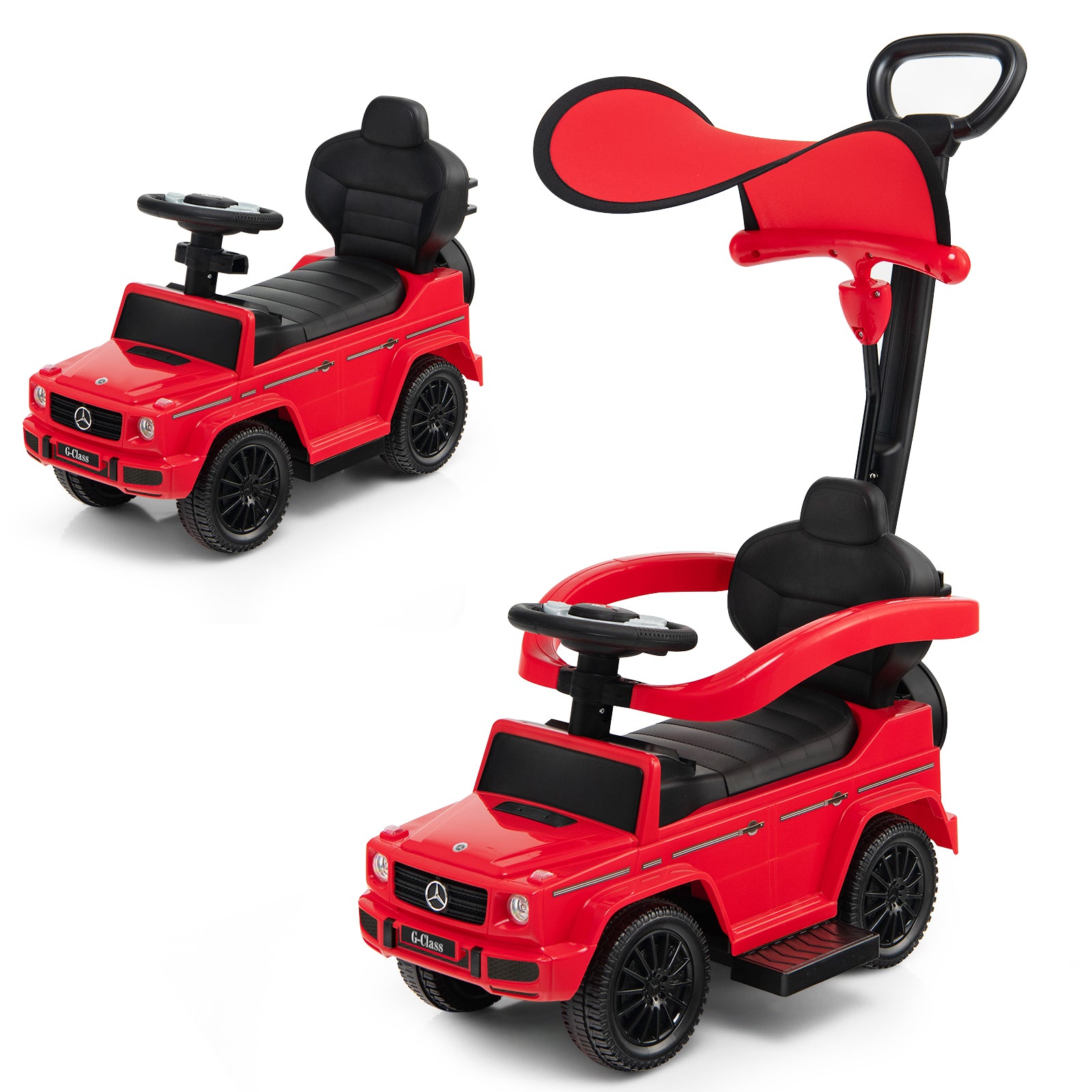 3-In-1 Ride On Push Car Stroller, Red Push & Pedal Ride On Toys at Gallery Canada