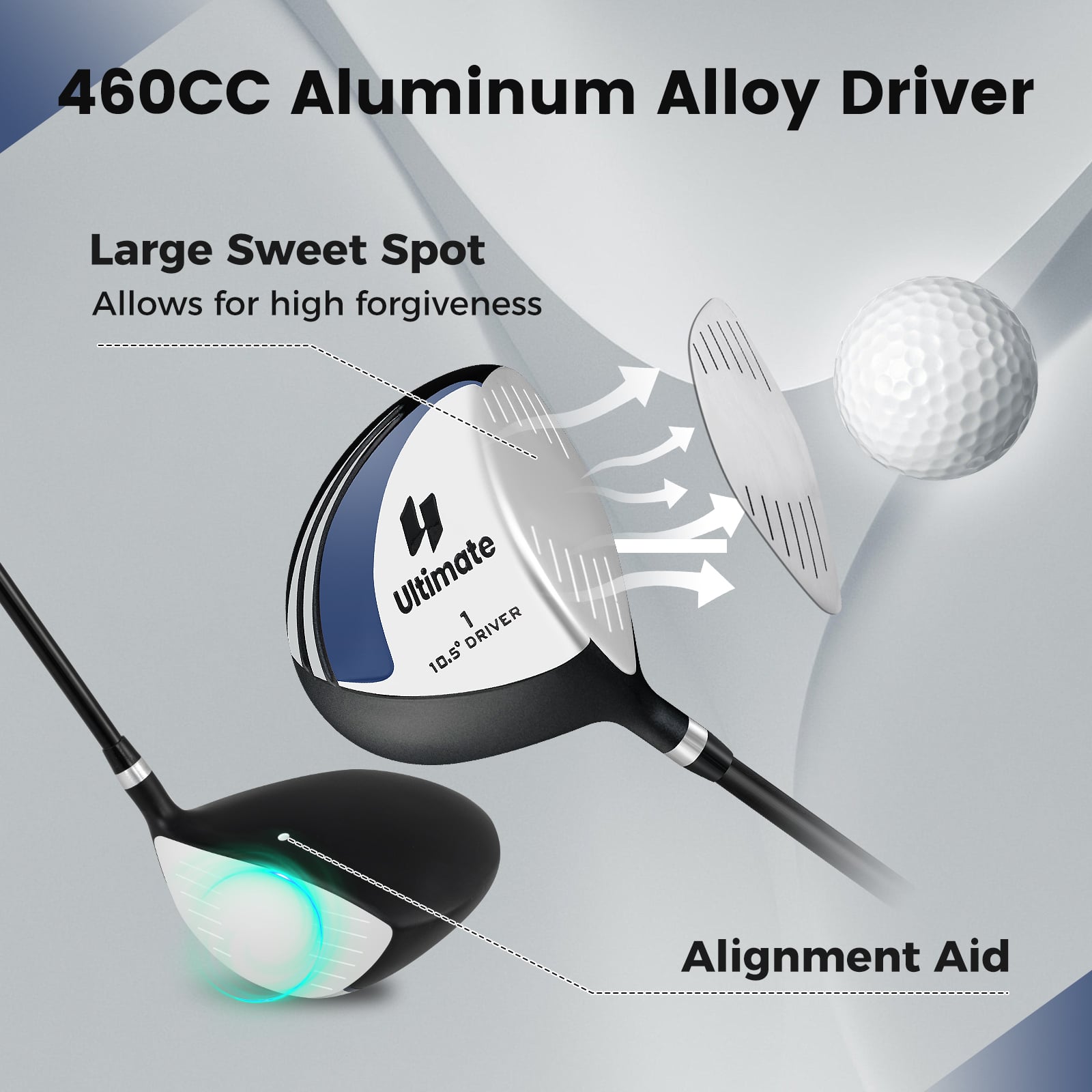 Men's 460CC Driver Golf Club, 10.5°, Silver Golf at Gallery Canada