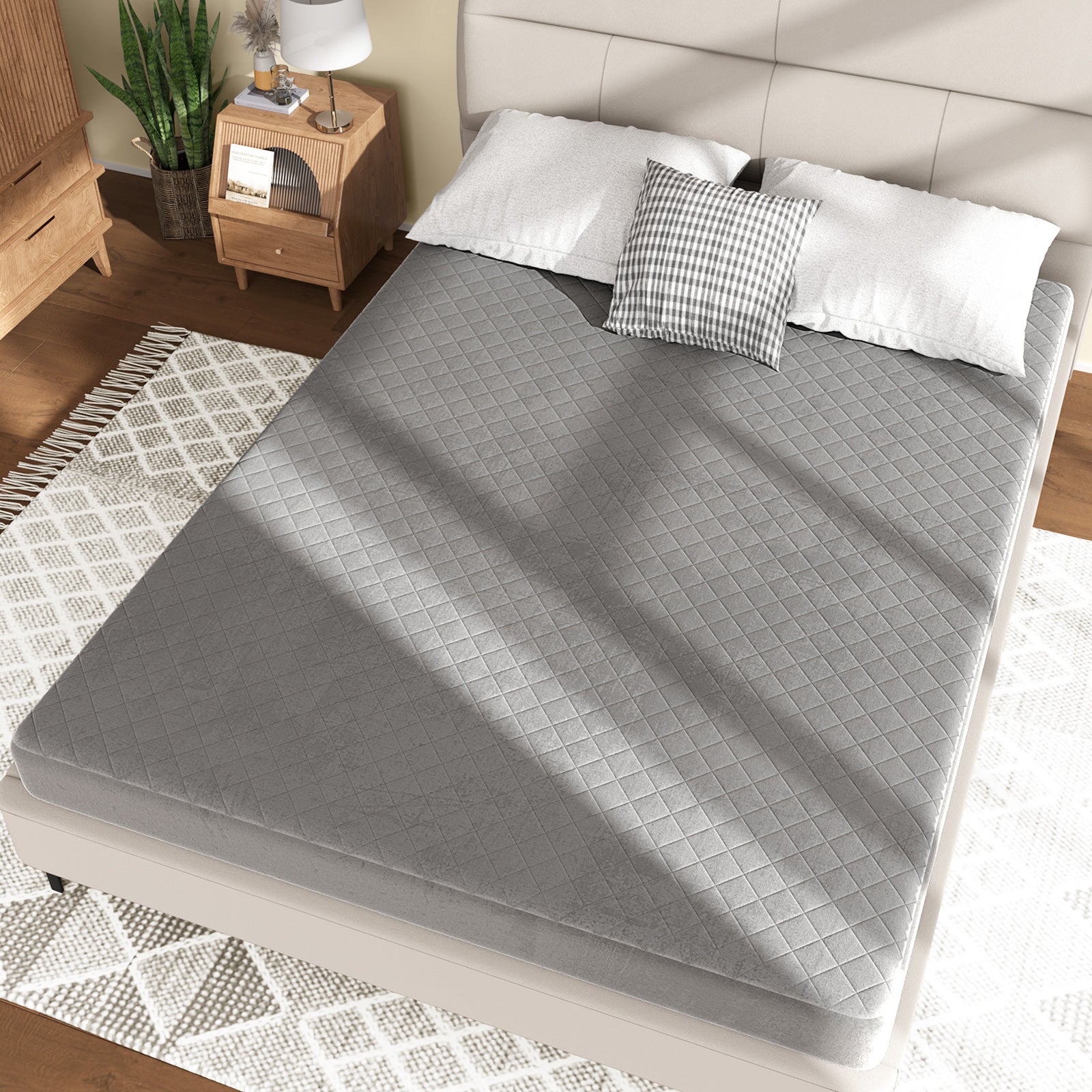 Queen Size Velvet Mattress Topper, Gray Mattresses at Gallery Canada