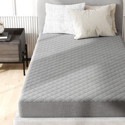 Protège-matelas pour lit simple, surmatelas en velours doux de luxe, gris