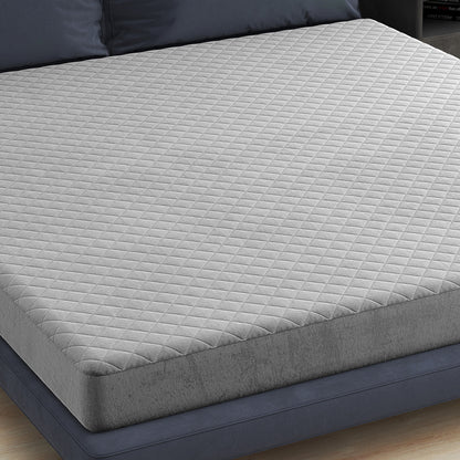 Protège-matelas taille King, surmatelas en velours de luxe, gris