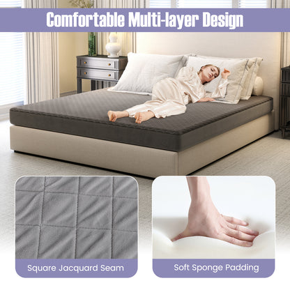 Protège-matelas taille King, surmatelas en velours de luxe, gris