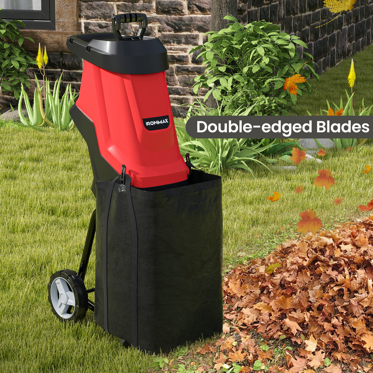 15-Amp Electric Wood Chipper, Shredder, Leaf Mulcher With Wheels, Red Lawn Care Tools at Gallery Canada