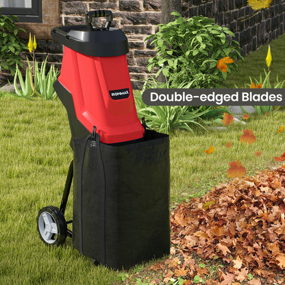 15-Amp Electric Wood Chipper, Shredder, Leaf Mulcher With Wheels, Red Lawn Care Tools at Gallery Canada