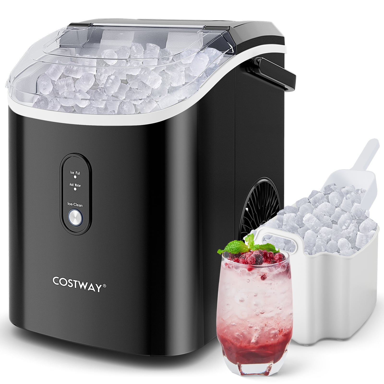 Countertop Ice Maker, Soft Chewable Pellet Ice, Black Ice Makers Black at Gallery Canada