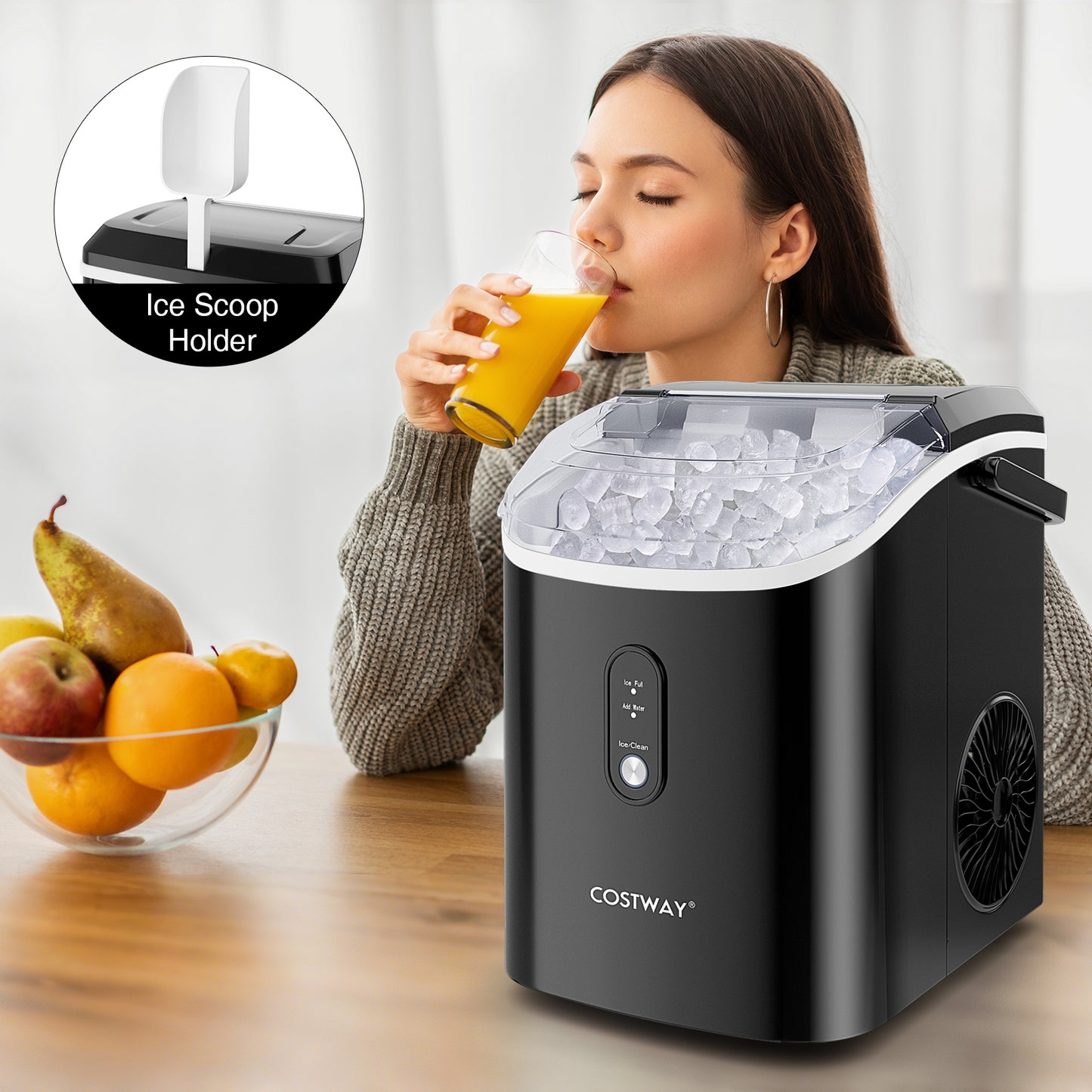 Countertop Ice Maker, Soft Chewable Pellet Ice, Black Ice Makers at Gallery Canada