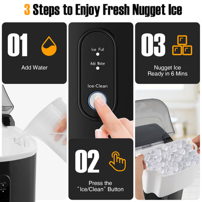 Countertop Ice Maker, Soft Chewable Pellet Ice, Black Ice Makers at Gallery Canada