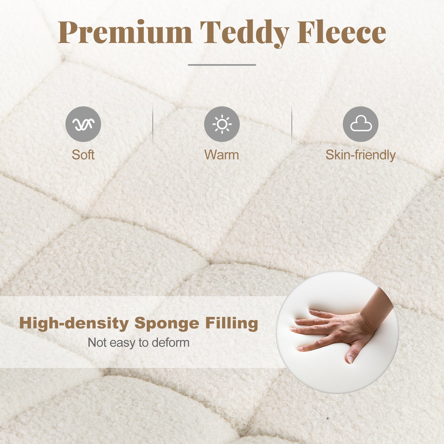 Teddy Fleece Armless Office Chair, White Armless Chairs at Gallery Canada