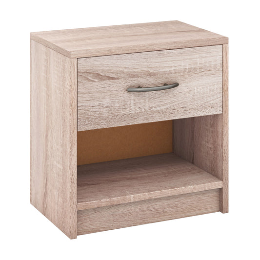 Bedside Table Nightstand, Drawer And Open Shelf, Natural Nightstands Natural at Gallery Canada