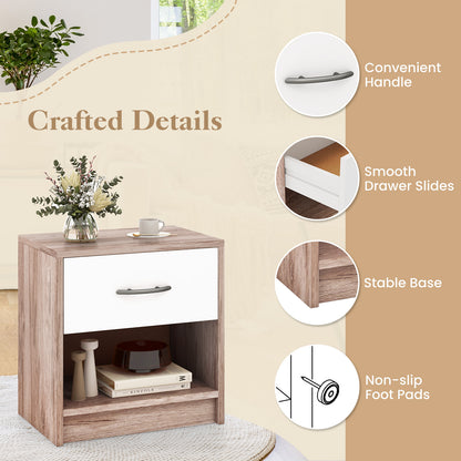 Nightstand With Drawer And Shelf, Oak Nightstands at Gallery Canada