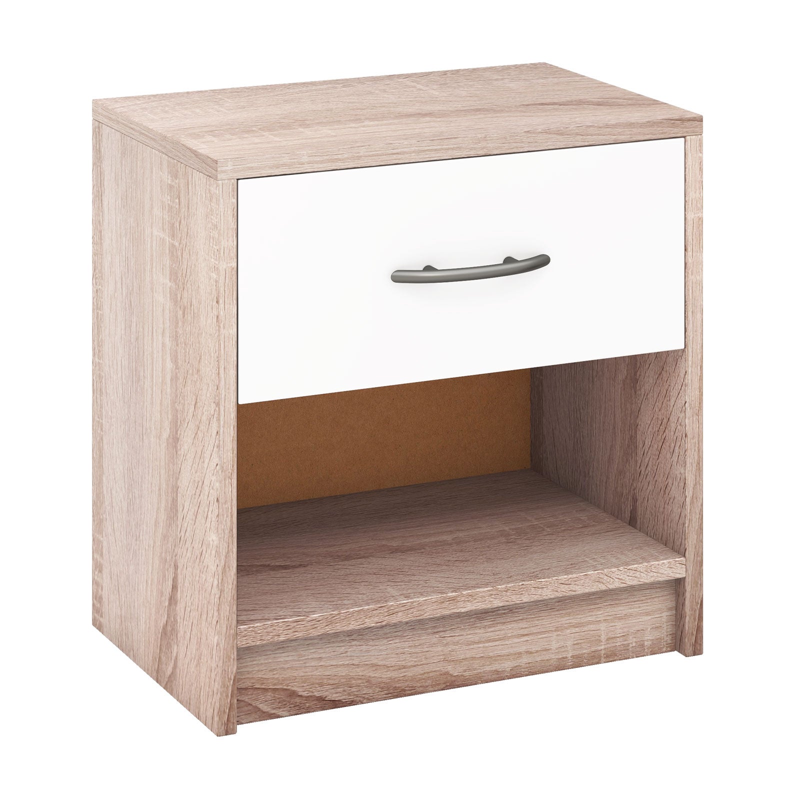 Bedside Table Nightstand, Drawer And Open Storage Shelf Nightstands at Gallery Canada