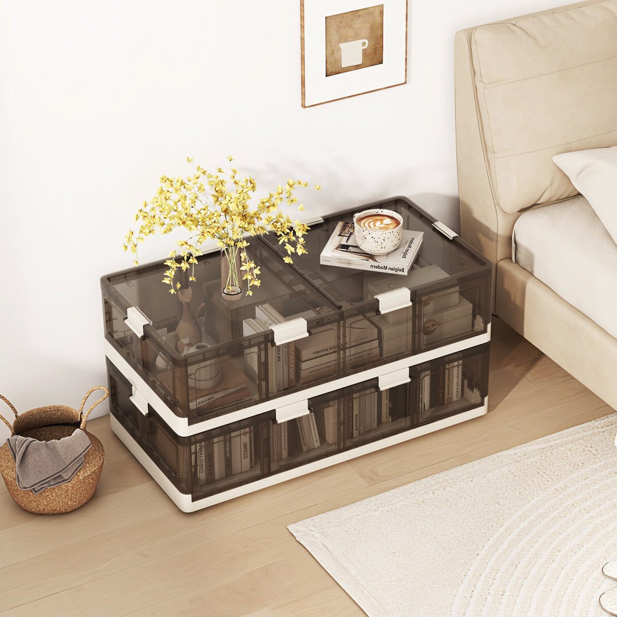 2 Pack Stackable Rolling Storage Containers, Plastic Storage Bins Clothing & Closet Storage at Gallery Canada