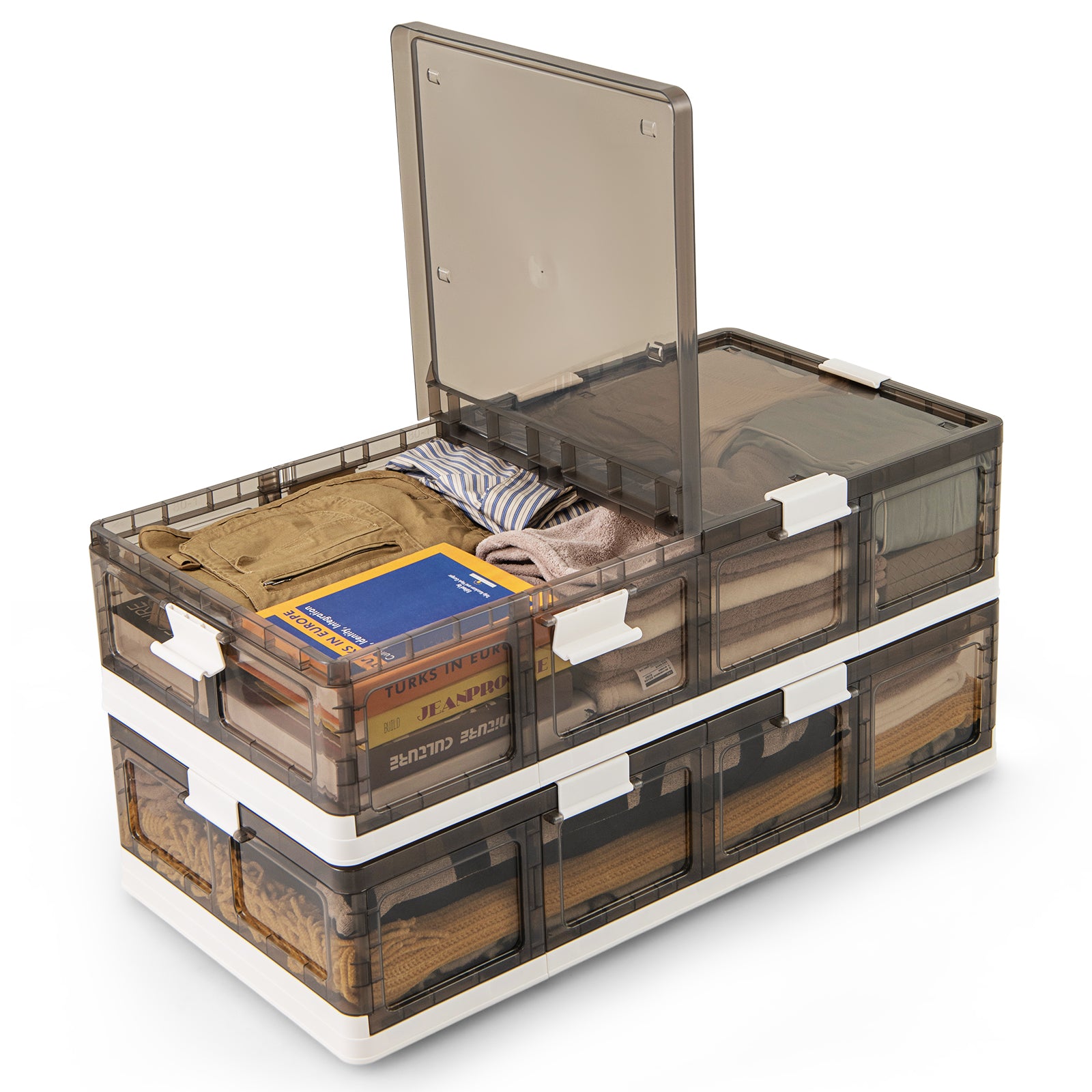 2 Pack Stackable Rolling Storage Containers, Plastic Storage Bins Clothing & Closet Storage Options at Gallery Canada