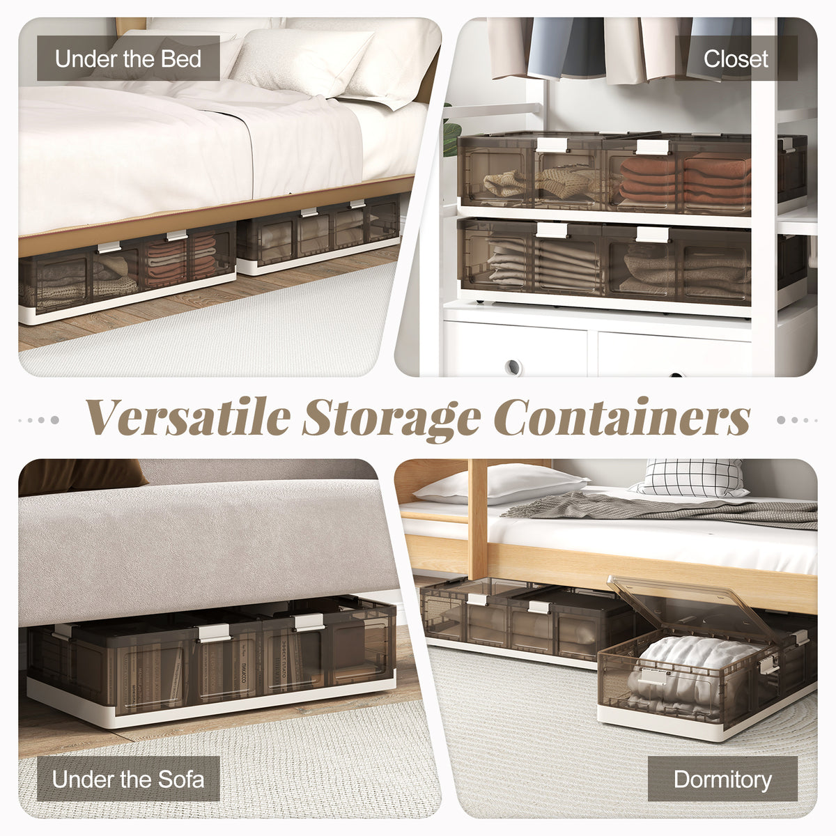 2 Pack Stackable Rolling Storage Containers, Plastic Storage Bins Clothing & Closet Storage at Gallery Canada