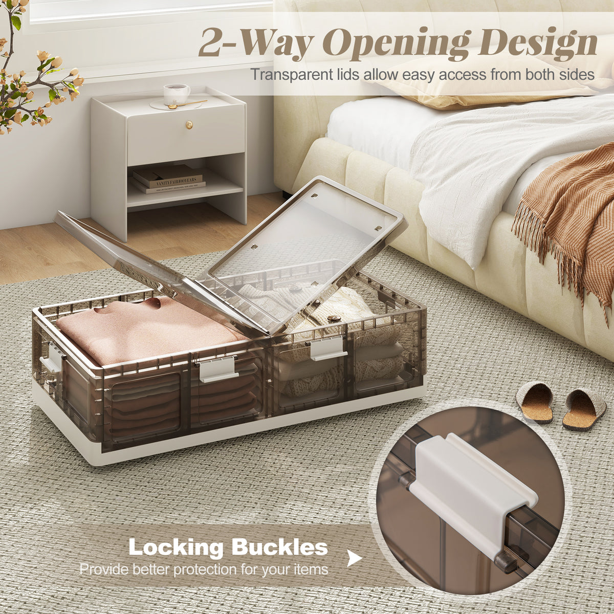 2 Pack Stackable Rolling Storage Containers, Plastic Storage Bins Clothing & Closet Storage at Gallery Canada