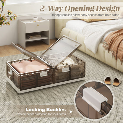 2 Pack Stackable Rolling Storage Containers, Plastic Storage Bins Clothing & Closet Storage at Gallery Canada