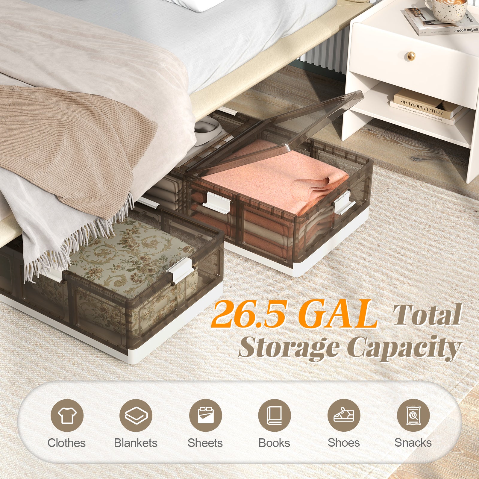 2 Pack Stackable Rolling Storage Containers, Plastic Storage Bins Clothing & Closet Storage at Gallery Canada