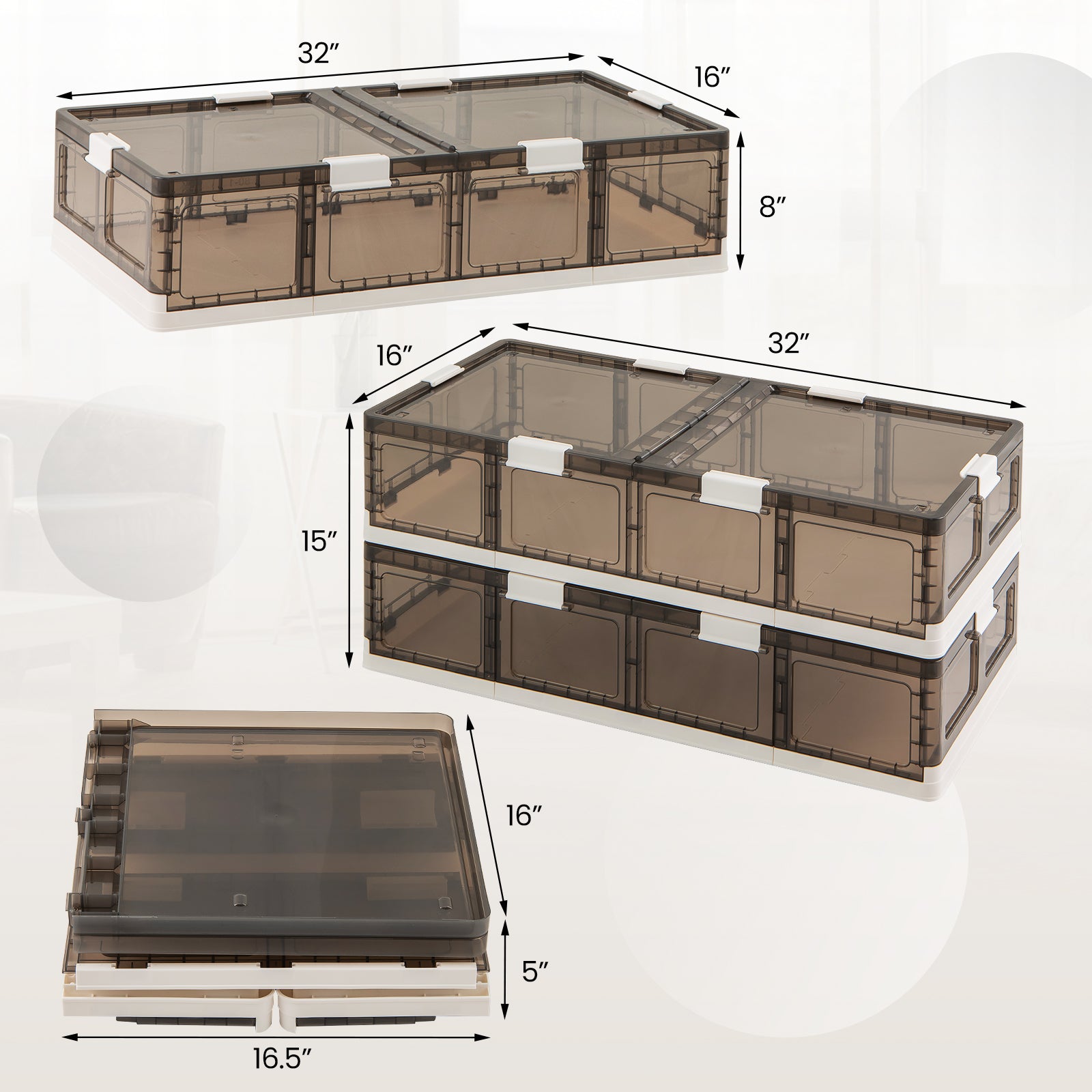 2 Pack Stackable Rolling Storage Containers, Plastic Storage Bins Clothing & Closet Storage at Gallery Canada