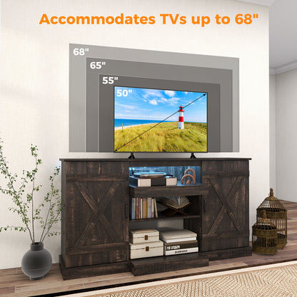 58 Inch TV Stand For 65 Inch TVs, 20 LED Lights, Coffee Entertainment Centers & TV Stands at Gallery Canada