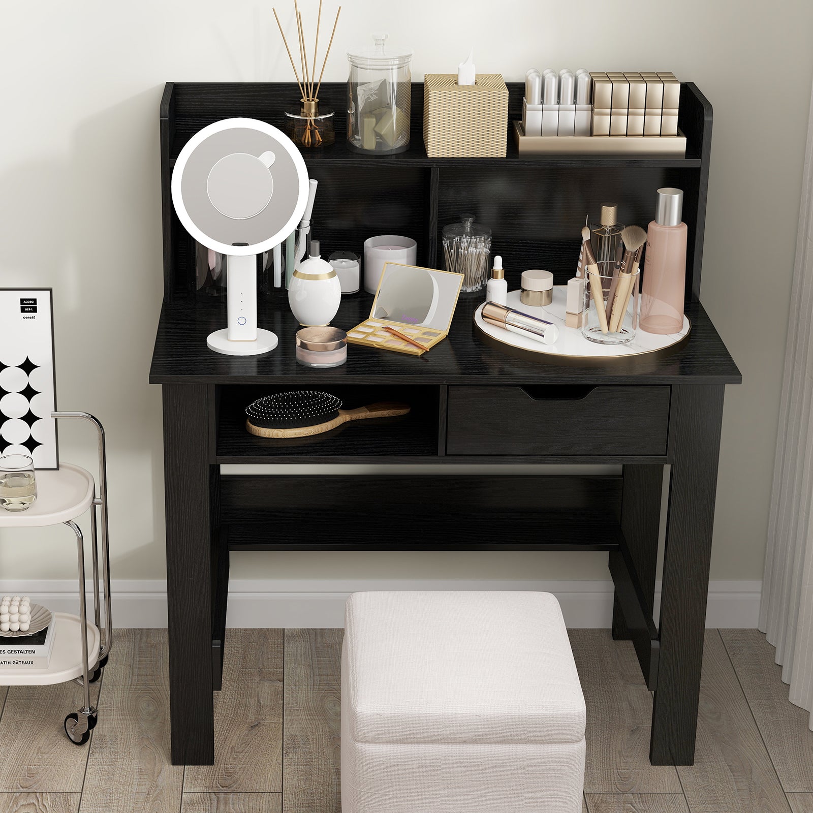 Computer Desk With Power Outlets, USB Ports, Type-C, Black Computer Desks at Gallery Canada