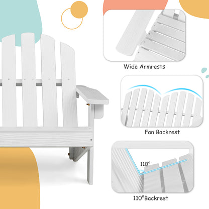2 Person Adirondack Chair, High Backrest, White Kids Chairs & Seating at Gallery Canada