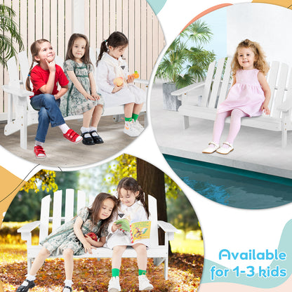2 Person Adirondack Chair, High Backrest, White Kids Chairs & Seating at Gallery Canada