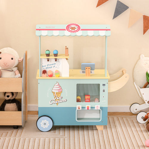 Kids Ice Cream Truck Pretend Play Set, Green