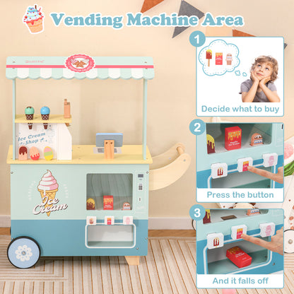 Kids Ice Cream Truck Pretend Play Set, Green Play Kitchen Sets at Gallery Canada