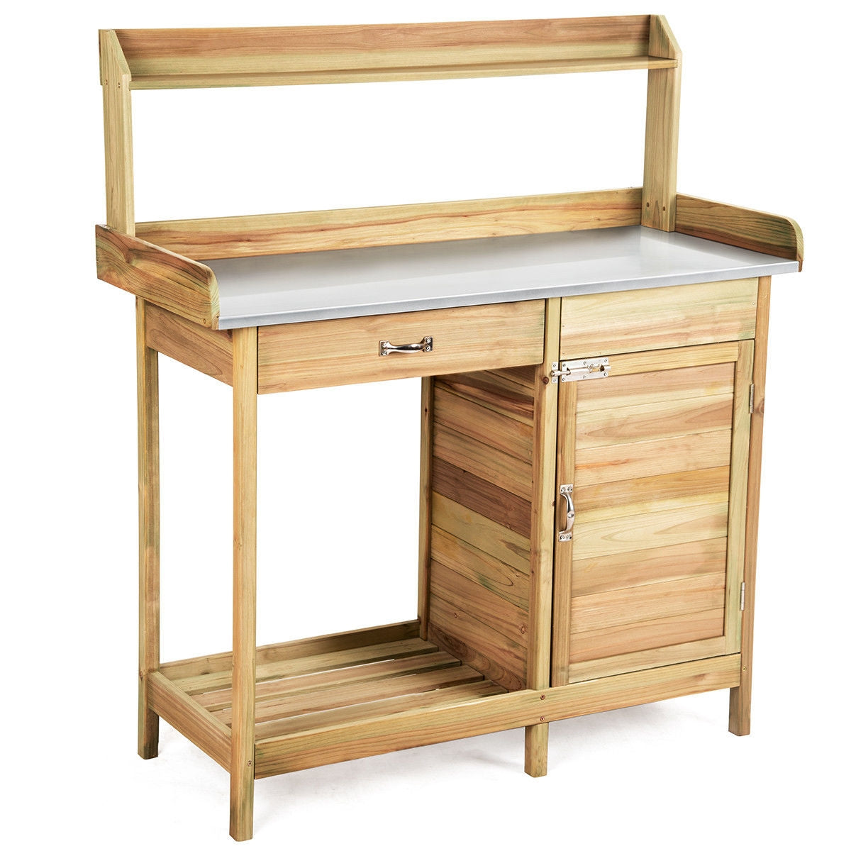 Outdoor Garden Wooden Work Station Potting Bench, Natural Potting Benches & Tables at Gallery Canada