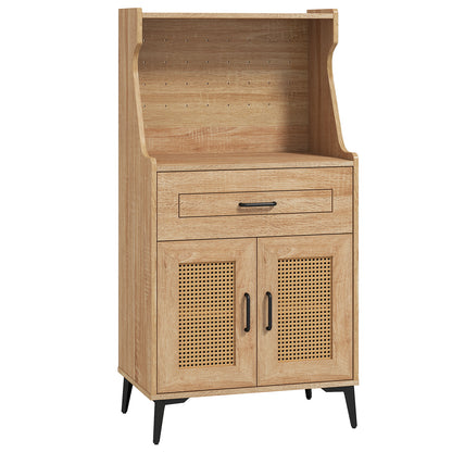 Coffee Bar Cabinet With Pegboard, Storage Drawer, Adjustable Shelf, Oak Sideboards Cabinets & Buffets at Gallery Canada