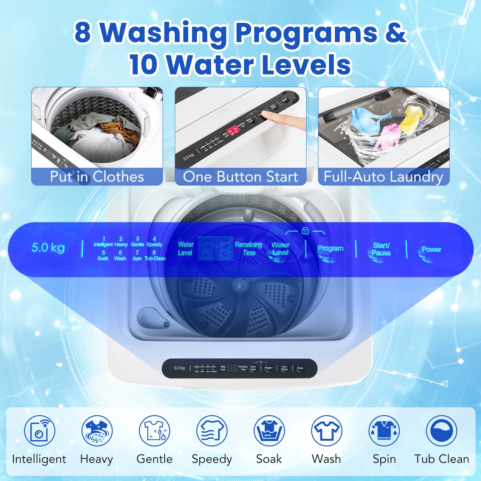 Full Automatic Washing Machine Washer And Spin Combo, White Washing Machines at Gallery Canada