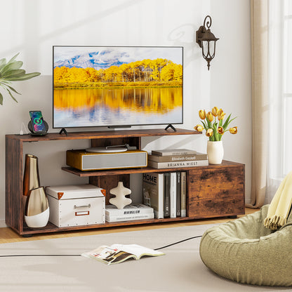 60 Inch TV Stand, With Power Outlet, Rustic Brown Entertainment Centers & TV Stands at Gallery Canada
