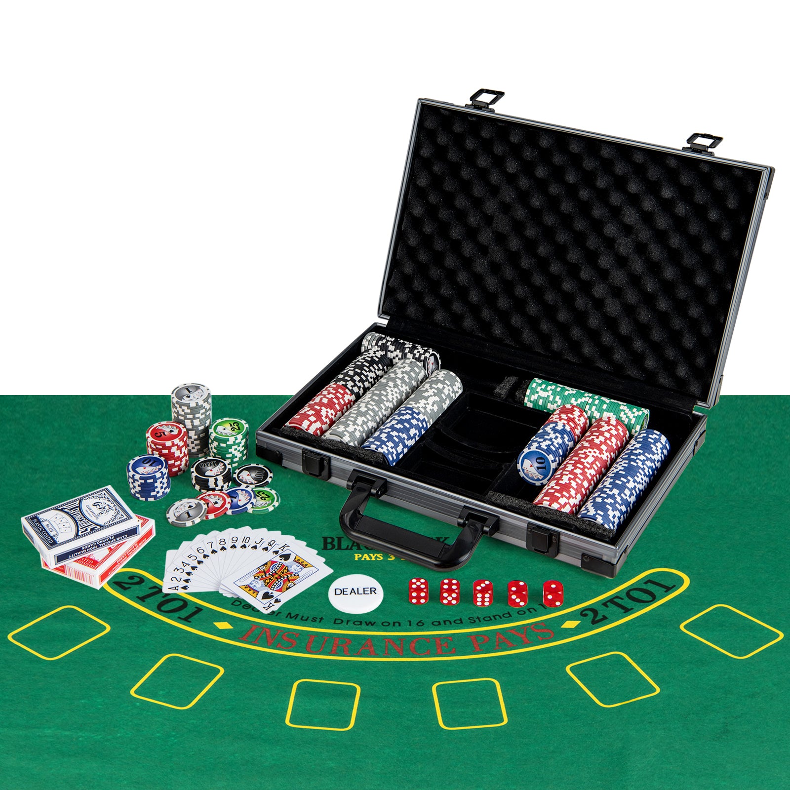 Texas Holdem Poker Chip Set, 400 Pieces, Black Game Room at Gallery Canada