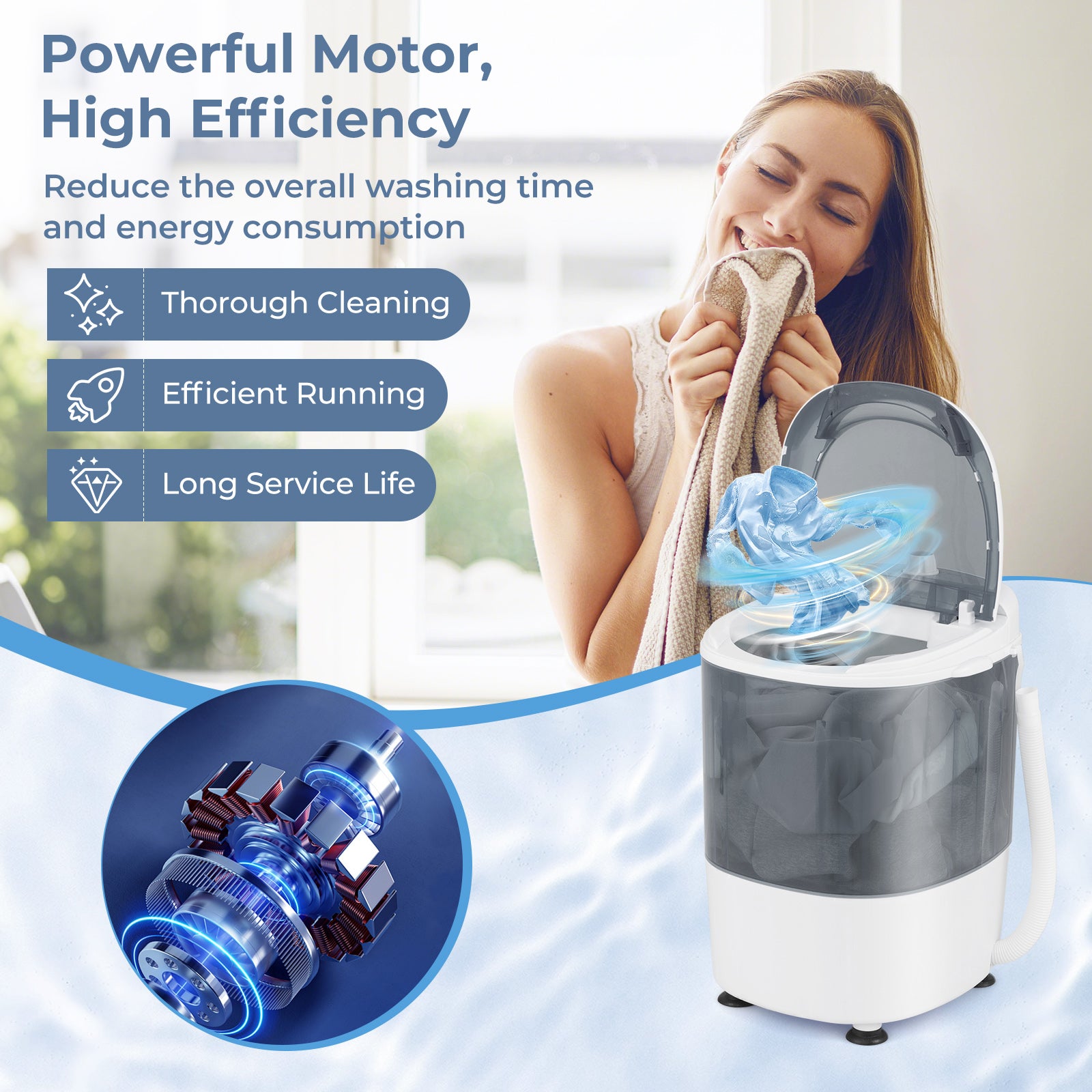 Portable Mini Washing Machine, Semi-Automatic Washer Spinner Combo, Gray Washing Machines at Gallery Canada