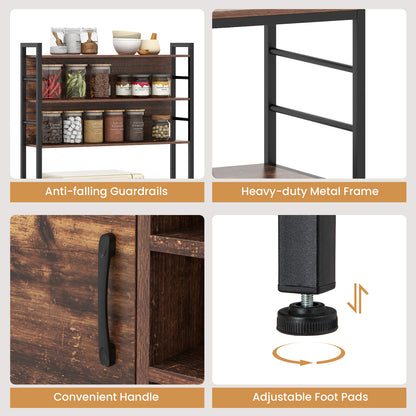 Coffee Bar Cabinet, S-Shaped Hooks, Wine Bottle Holders, Rustic Brown Wine Racks at Gallery Canada